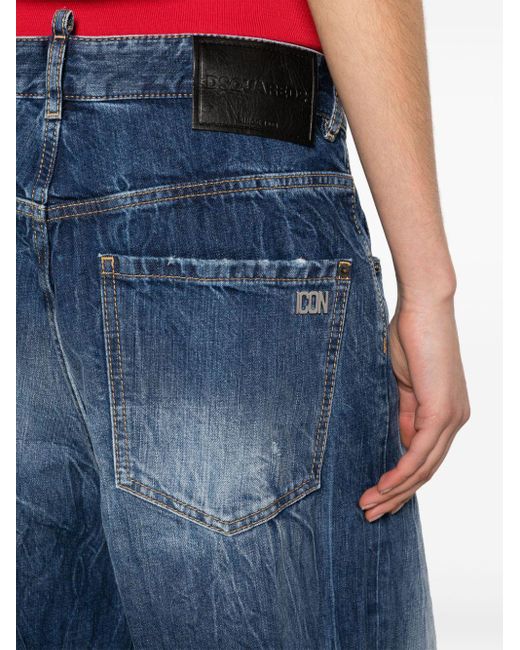 DSquared² Blue Weite Icon Eros High-Rise-Jeans