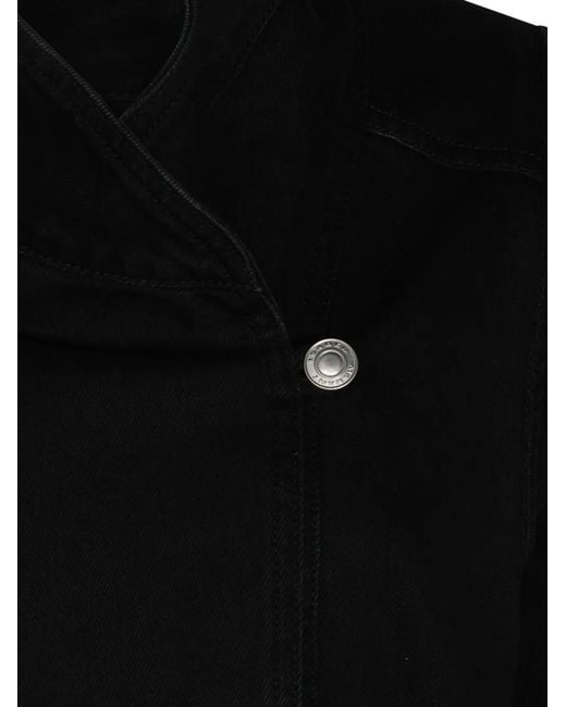 Isabel Marant Black Asymmetric-Fastening Denim Jacket