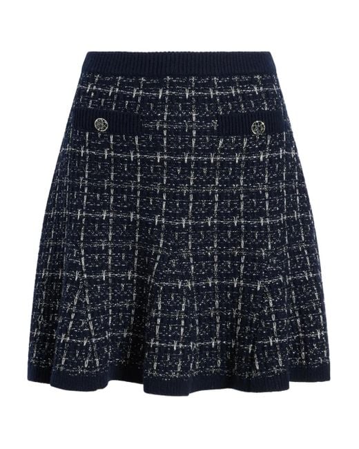 Cinq À Sept Ainara チェック ミニスカート Blue