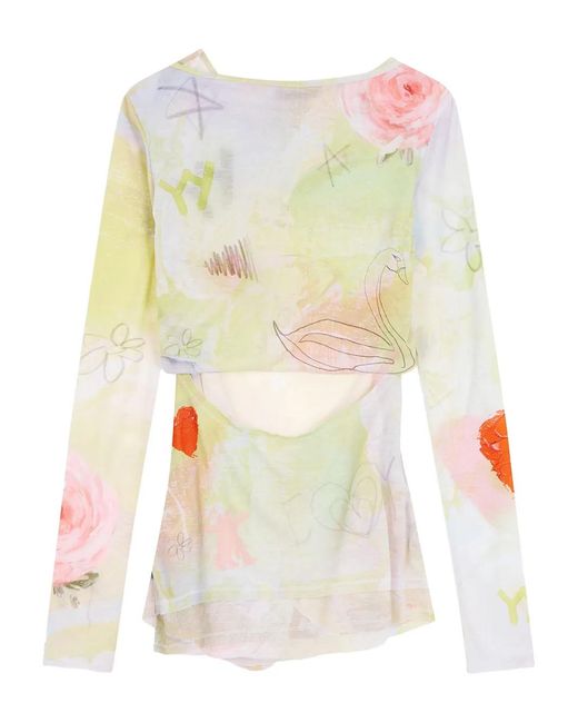 OPEN YY White Graphic-Print Top