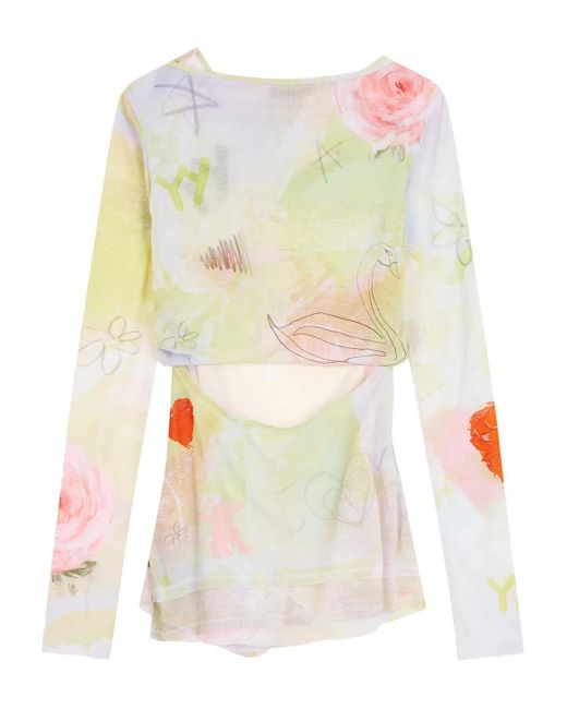 OPEN YY White Graphic-Print Top