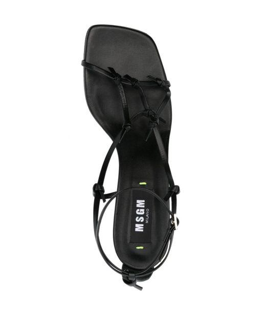 Sandales en cuir à plateforme 50 mm MSGM en coloris Black