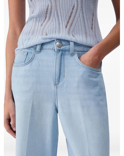 Liu Jo Blue Cropped Flared Jeans