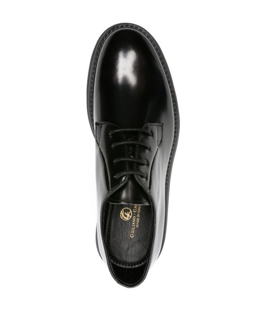 Giuliano Galiano Black Lace-up Leather Derby Shoes for men