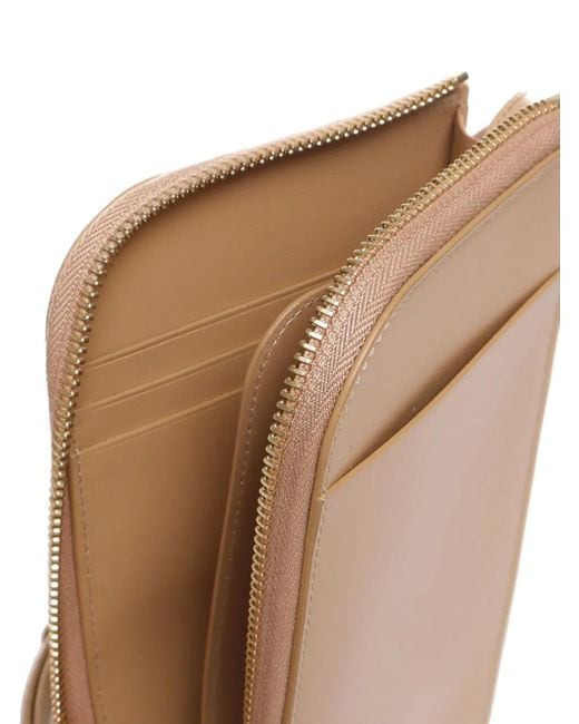 Ferragamo Natural Portemonnaie Mit Gancini-Schild