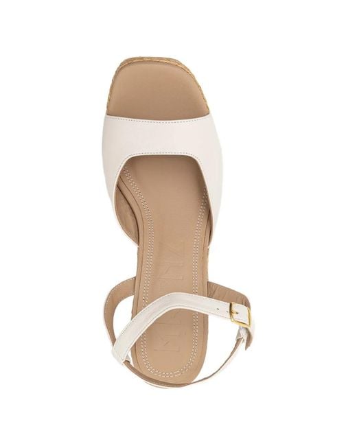 Souliers Martinez Natural Espadrilles Summer En Cuir À Semelle Compensée Tressée