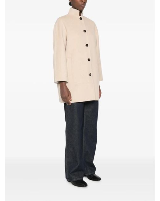 ROSSO35 Natural High-Neck Button-Up Coat