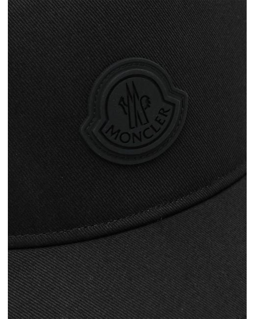 Moncler Black Cotton Gabardine Baseball Cap