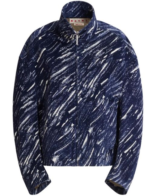 Marni アブストラクトパターン ジャケット Blue