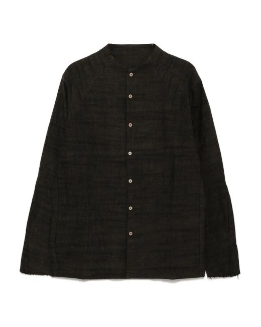 DEVOA Black Textured Cotton Shirt for men
