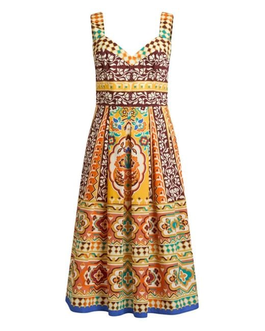 Etro White Printed Midi Dress