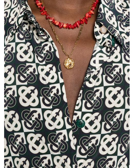 Casablanca White And Check Jersey Monogram Midi Dress