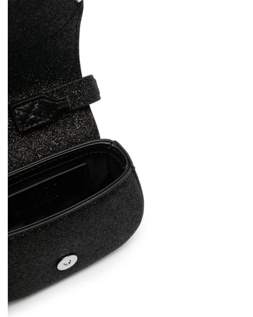 DIESEL Black 1dr Logo-plaque Glitter-detail Mini Bag