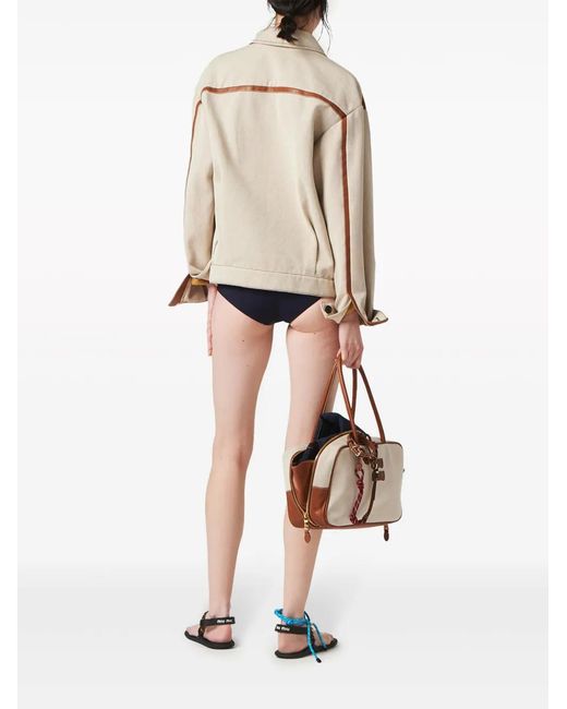 Miu Miu Blue Logo-Embroidered Bikini Bottoms