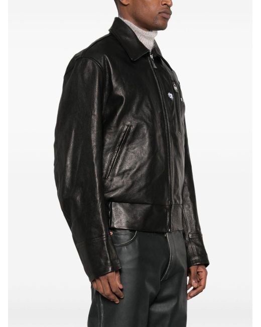 Enfants Riches Deprimes Opium Den Frank Leather Jacket in Black