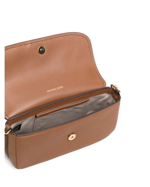 Michael Kors White Petit Sac À Bandoulière Nolita En Cuir Grainé À Plaque Logo
