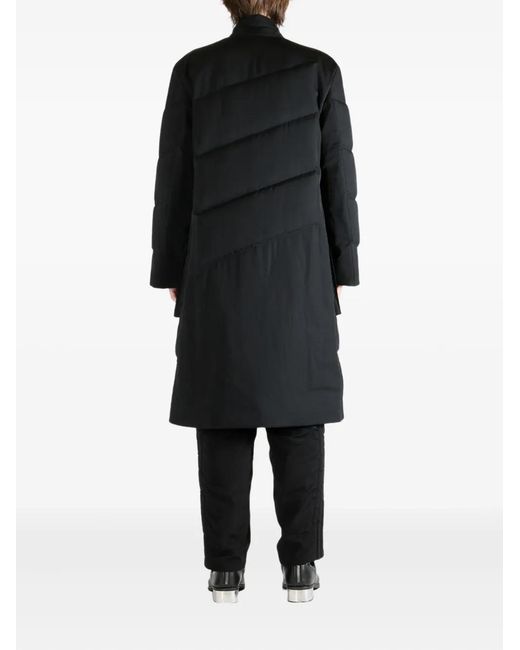 Yohji Yamamoto Black Quilted Diagonal-Seam Coat for men