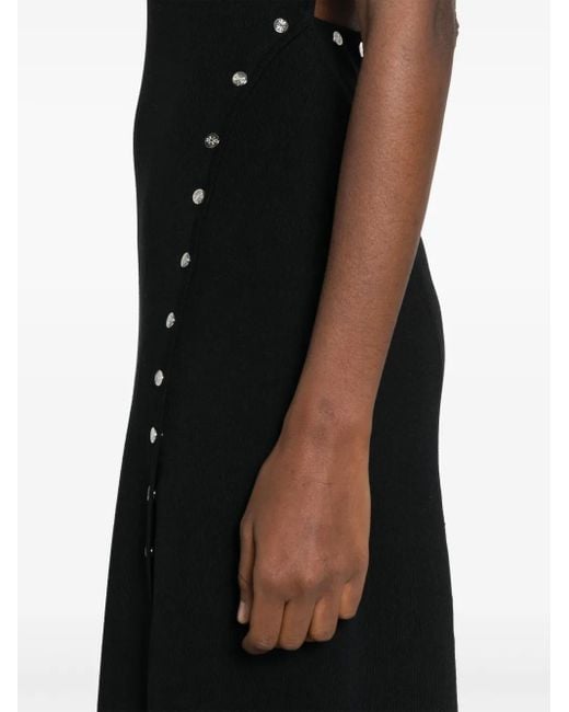 Maje Black Asymmetric Knitted Maxi Dress