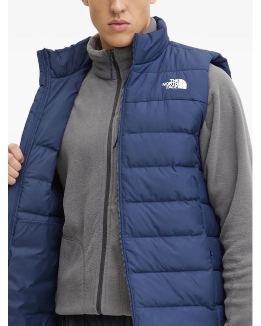 The North Face Blue Padded Zipped Gilet for men