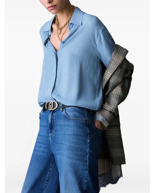 Liu Jo Blue Crepe De Chine Shirt