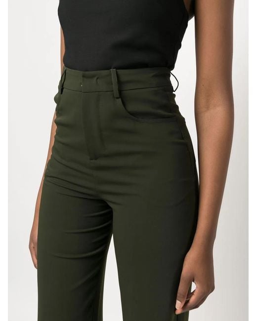 Blanca Vita Green Straight-Leg Cut Trousers