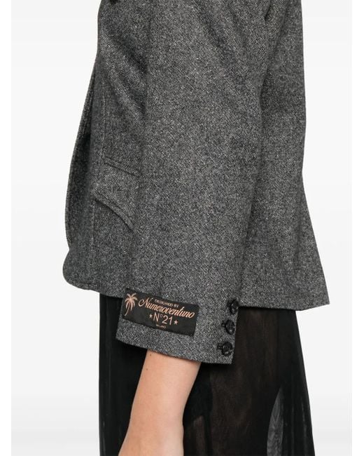 N°21 Black Mélange-Effect Jacket