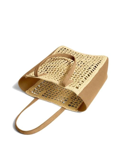 Khaite Metallic Small Zoe Woven-Panel Tote Bag