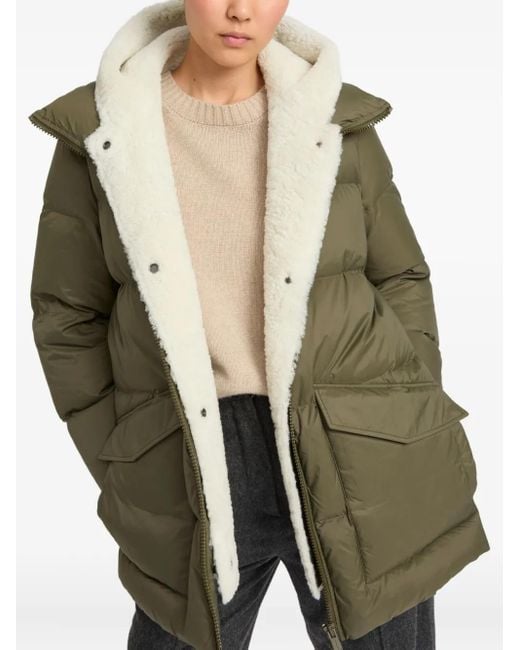 Yves Salomon Green Shearling Down Jacket