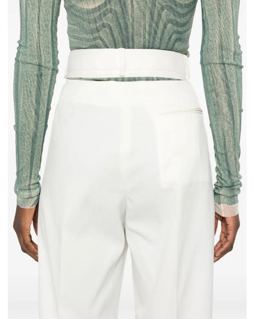 MM6 by Maison Margiela White Cut-Out Trousers