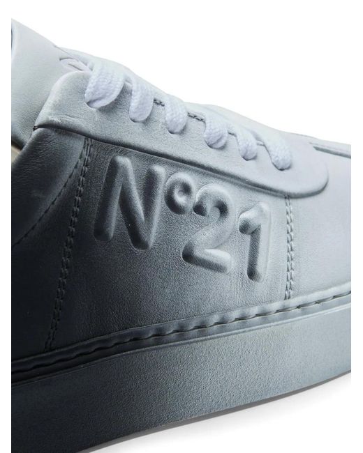N°21 Gray Gradient-Effect Leather Sneakers