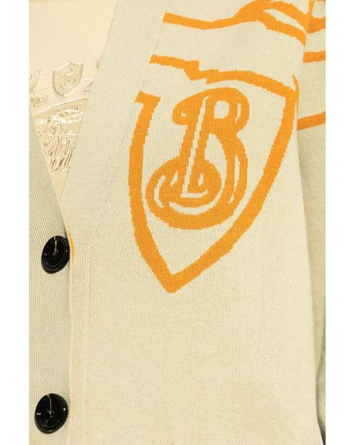 Burberry Metallic Ekd Cotton-Blend Cardigan