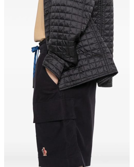 Moncler Black Gabardine Cargo Shorts for men