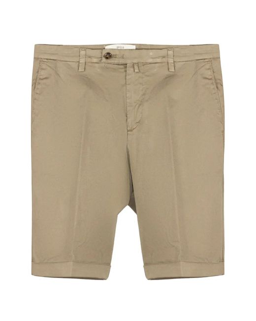 Briglia 1949 Natural Pressed-Crease Turn-Up Shorts for men