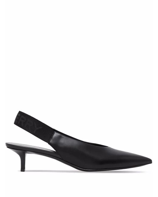 Burberry Black Spitze Slingback-Pumps