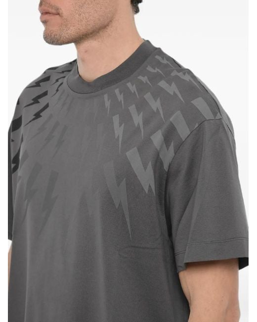 Neil Barrett Gray Logo-Print Jersey T-Shirt for men