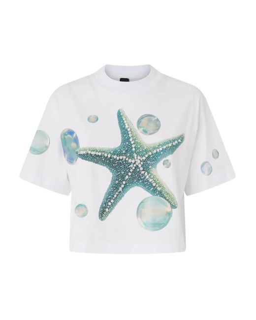 Pinko Blue Starfish-Print T-Shirt