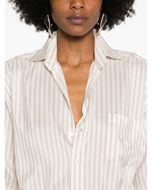 Etro White Striped Cotton Shirt For