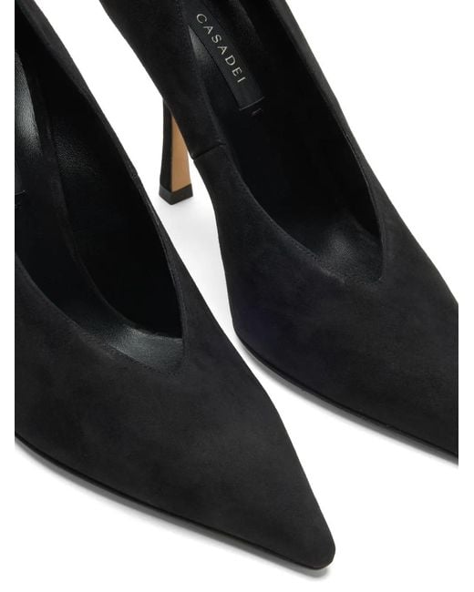 Casadei Black Escarpins Asymétriques Nina En Daim