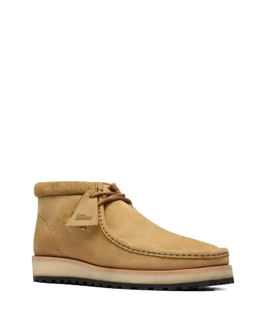 Clarks Brown Suede Lace-Up Boots for men