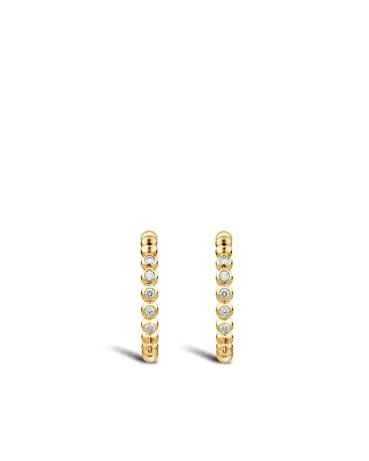Pragnell Metallic 18Kt Bohemia Diamond Large Hoop Earrings