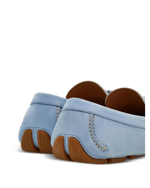 Ferragamo Blue Gancini Ornament Driver Loafers for men
