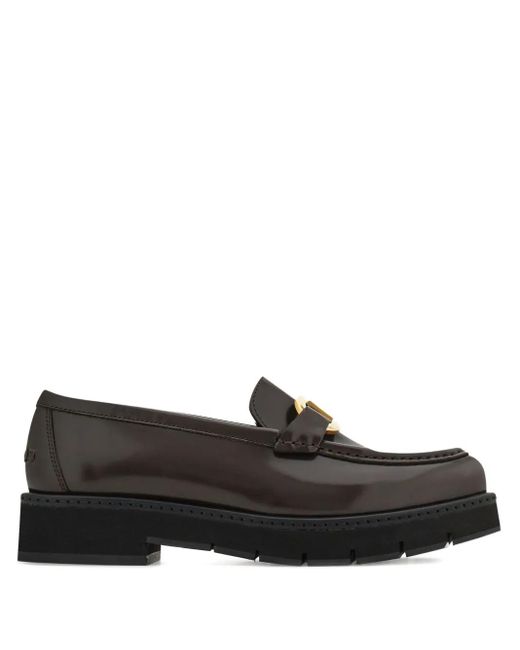 Ferragamo Black Leather Loafers