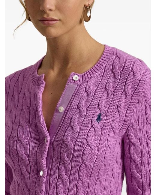 Polo Ralph Lauren Pink Cable-Knit Cardigan
