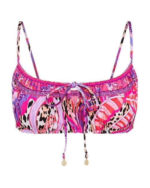 Camilla Pink Bikinioberteil Mit Abstraktem Print