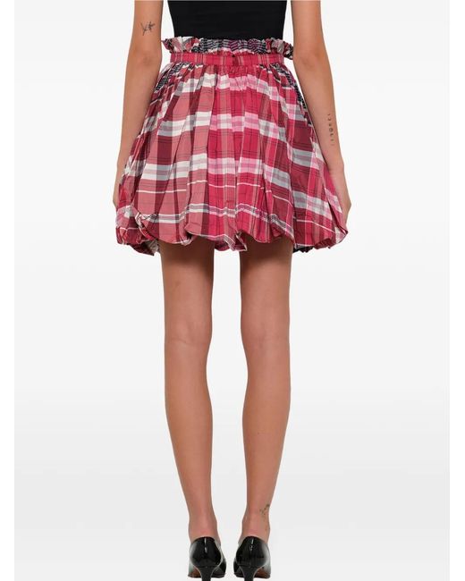 McQueen Checked Flared Skirt