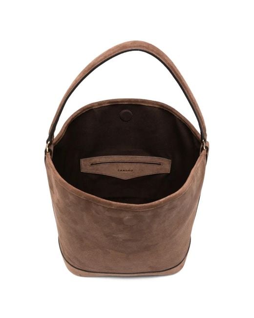 Sandro Brown Leather Shoulder Bag