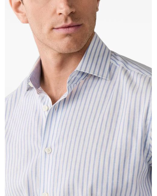 Hackett Blue Chemise En Coton À Larges Rayures for men