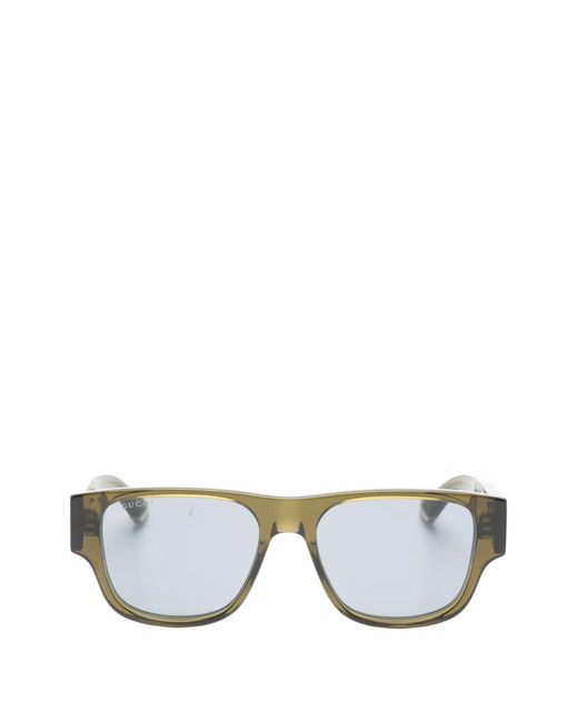 Gucci Gray Lunettes De Soleil À Monture Rectangulaire