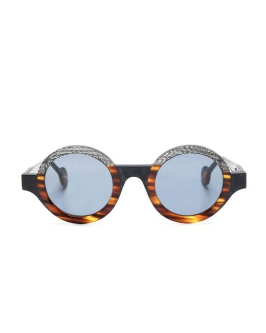 Theo Eyewear Blue Kubisme Round-Frame Sunglasses