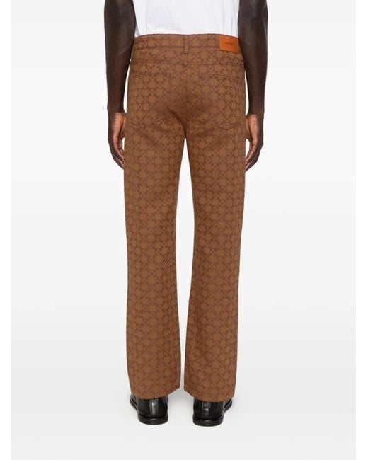 Sandro White Monogram-Pattern Jeans for men